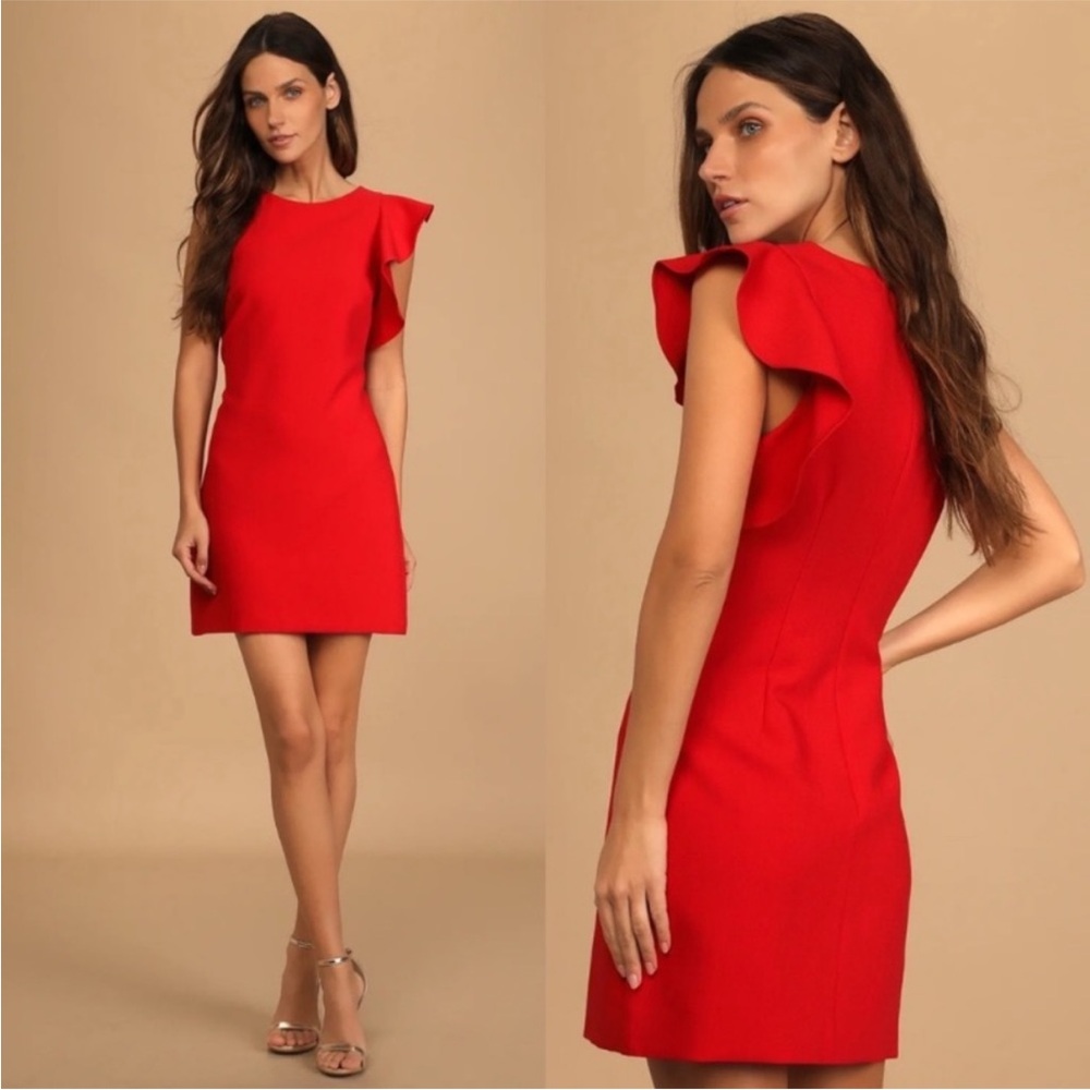 Lulu’s Dinah Red One-Shoulder Dress size Small